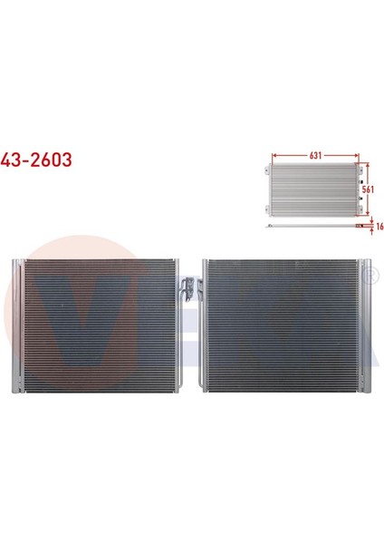 VEKA-43-2603 - Klıma Radyatoru Land Rover Range Rover Iıı 4.2 - 4.4 A-T 4×4 2002-2012 / Range Rover Iv 5.0 V8 A-T 4