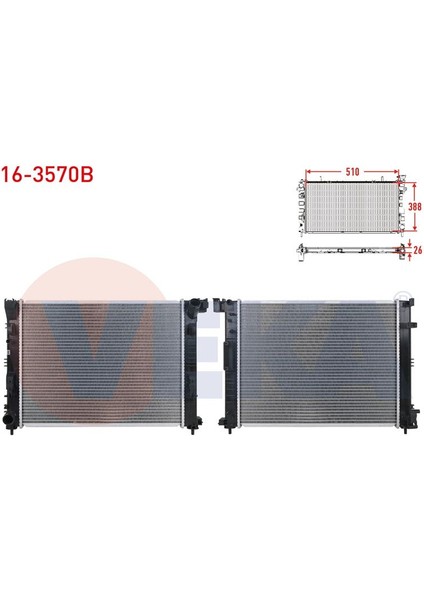 VEKA-16-3570B - Su Radyatoru Brazıng Renault Clıo V 1.5 Blue Dcı 2020-