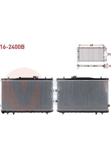 VEKA-16-2400B - Su Radyatoru Brazıng Kıa Cerato 1.6ı 16V M-T Kapaklı 2004-