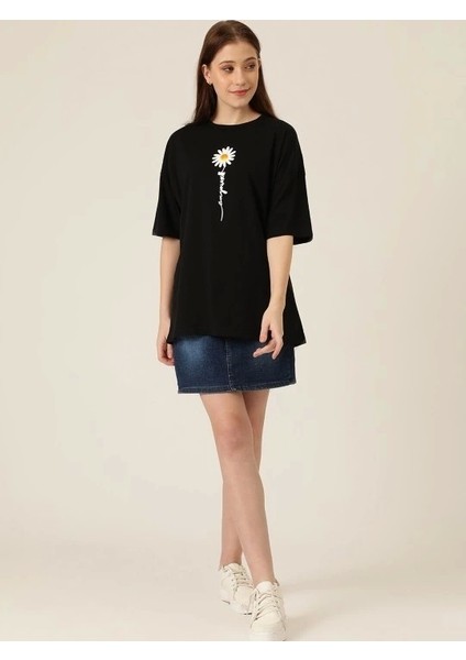 Baskılı T-Shirt - Siyah