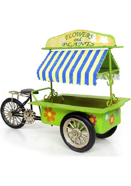 Dekoratif Metal Üç Tekerlekli Çiçek Arabası Biblo Hediyelik modelleri