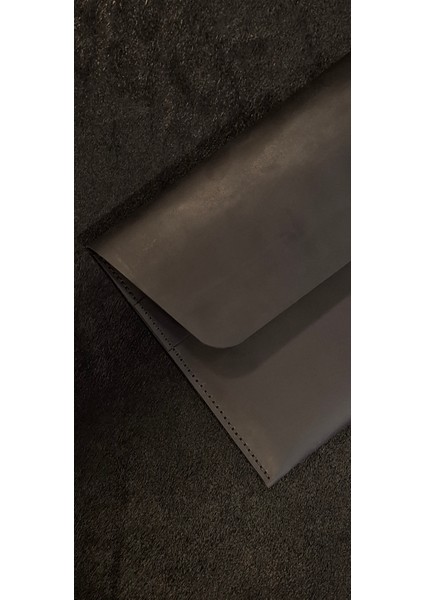 Siyah Nubuk Deri Macbook Air Kılıfı El Yapımı Macbook Pro Çantası 13" 14" 15" 16" indirimleri