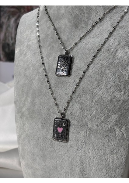 Tarot Set Çelik Kolye Silver modelleri