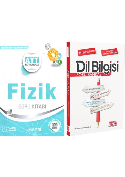 Palme Yayınları Ayt Fizik ve Akm Dil Bilgisi Soru Bankası Seti 2 Kitap