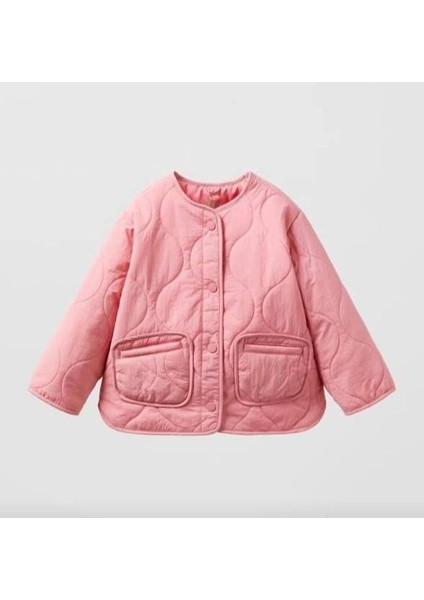 Kız Çocuk Pembe Kapitone Mont