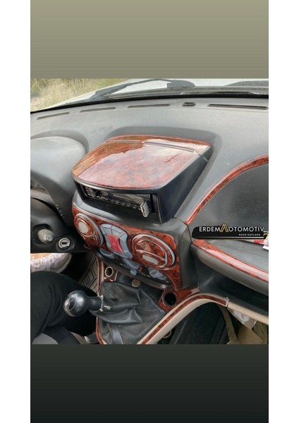 Fiat Doblo 2001-2009 Arası Uyumlu Ahşap Desen Torpido Kaplama Seti Maun