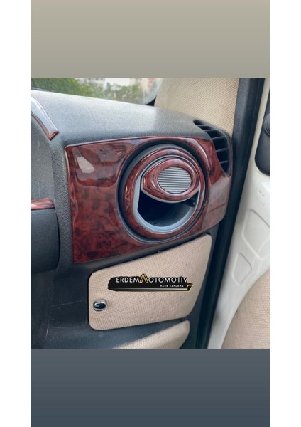 Fiat Doblo 2001-2009 Arası Uyumlu Ahşap Desen Torpido Kaplama Seti Maun