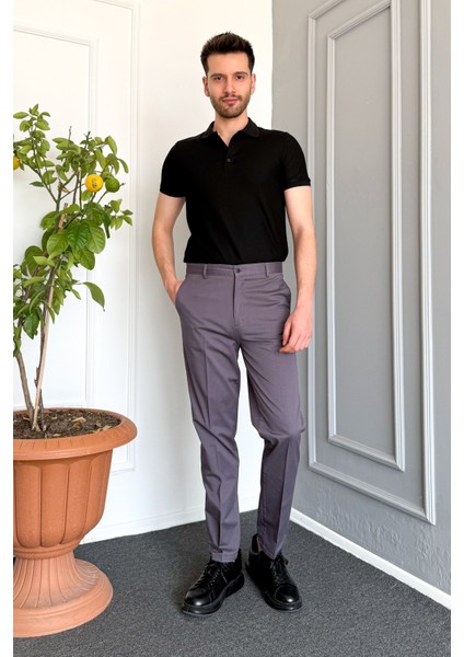 Erkek Klasik Gabardin Likralı Keten Pantolon