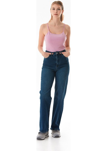 Yüksek Bel Wide Leg Jean