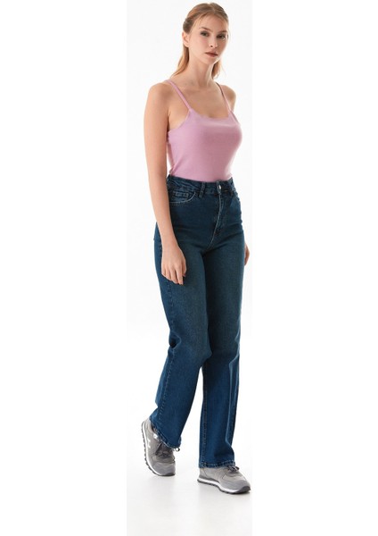 Yüksek Bel Wide Leg Jean