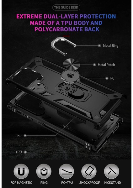 Samsung Galaxy S25 Uyumlu Kılıf Yüzüklü Standlı Armour Darbe Emici Dayanıklı Tank Zırh Kapak indirimleri