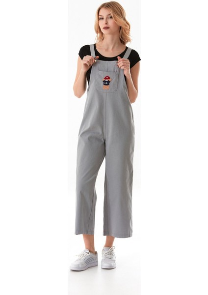 Ayıcık Nakışlı Askılı Önü Cepli Tulum