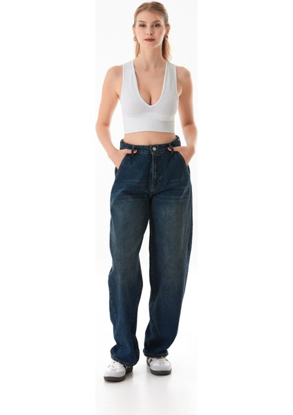 Yüksek Bel Baggy Jean