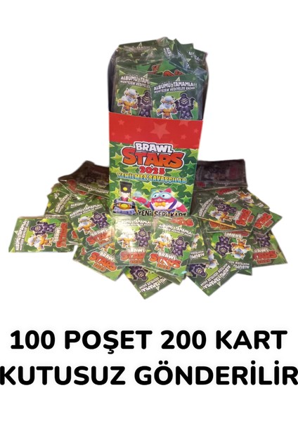 Brawl Stars Yeni 2025 Oyuncu Kartları 100 Poşet Içerisinde Toplam 200 Adet Kutusuz Figürlü Oyun Kartı