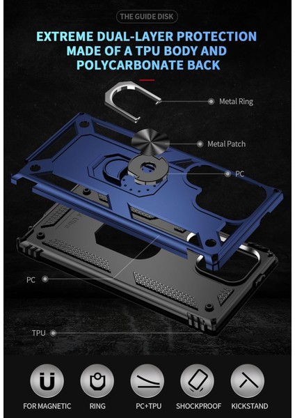 Samsung Galaxy S25 Uyumlu Kılıf Yüzüklü Standlı Armour Darbe Emici Dayanıklı Tank Zırh Kapak indirimleri