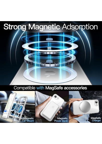 Apple Iphone 16E Uyumlu Kılıf Kamera Korumalı Magsafe Şarj Destekli Sert Şeffaf Slikon Kapak modelleri