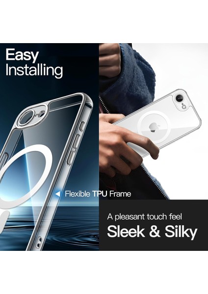 Apple Iphone 16E Uyumlu Kılıf Kamera Korumalı Magsafe Şarj Destekli Sert Şeffaf Slikon Kapak indirimleri