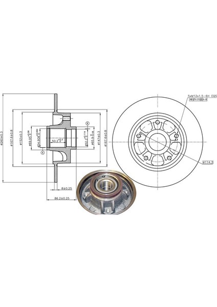 -50409 - Fren Dıskı Arka Rulmanlı Abs Sensor Halkalı Fluence Megane Iıı