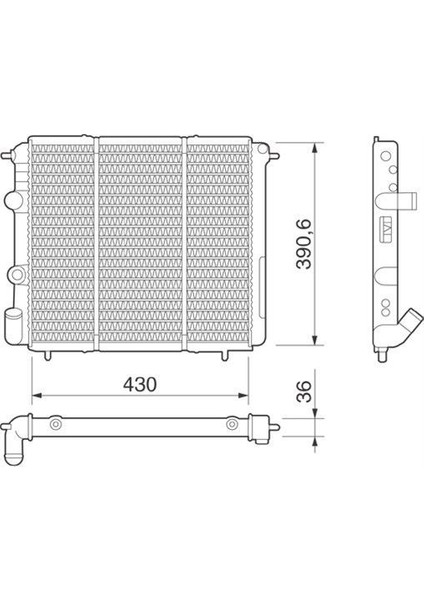 -80115 - Su Radyatoru Mekanik ( Renault : R19 1.4 E7J 16IE K7M Ac ) 430×396×34