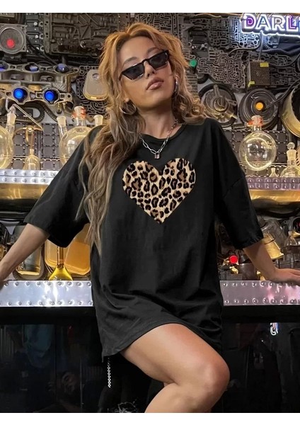 Baskılı Kadın T-Shirt - Siyah