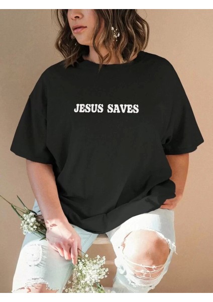Baskılı Kadın T-Shirt - Siyah