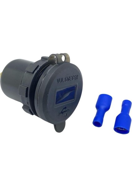 12V-24V DİJİTAL VOLTMETRE+ŞARJ CİHAZLI (USB X2) (3 A) (OFF-ON ANAHTARLIİ) (MAVİ IŞIK) (28 MM) fiyatları