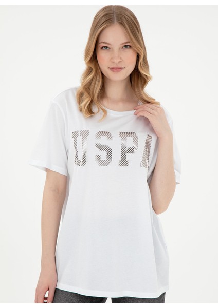 Bisiklet Yaka Beyaz Kadın T-Shirt SEANIY025 modelleri