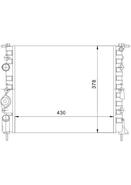 -80120 - Su Radyatoru Mekanik ( Renault : Kangoo 1.4 8V Nac / Clıo Iı 1.5dcı 65PS Nac K7M / K7J / E7J / K4M Nac Megane I Scenıc I 1.4 16V 1.6 8V 1.6 16V Nac ) 425×378×23