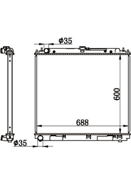 MGA-80645 - Su Radyatoru Brazıng Nıssan Navara 06- M/t KALINLIK:26MM