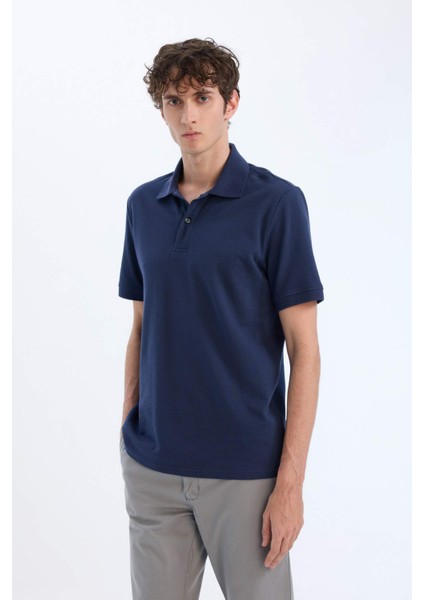%100 Pamuk Regular Fit Polo Yaka Kısa Kollu Basic Düz Pike Kumaş Tişört C1293AX25SP modelleri