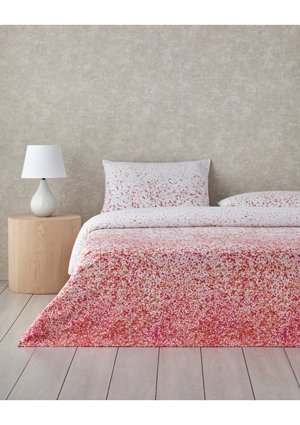 Colors Dance Kolay Ütülenir Çift Kişilik Nevresim Takımı 200X220 cm Fuşya-Turuncu