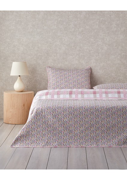 Blushing Blooms Çok Amaçlı Çift Kişilik Yatak Örtüsü Takımı 200X220 cm Pembe