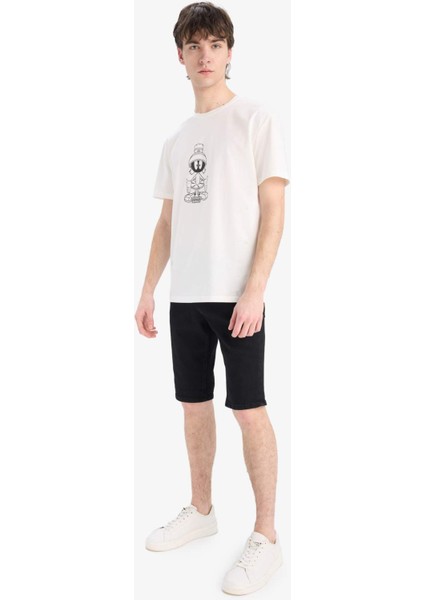 %100 Pamuk Looney Tunes Regular Fit Bisiklet Yaka Kısa Kollu Tişört E4750AX25SP