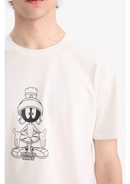 %100 Pamuk Looney Tunes Regular Fit Bisiklet Yaka Kısa Kollu Tişört E4750AX25SP