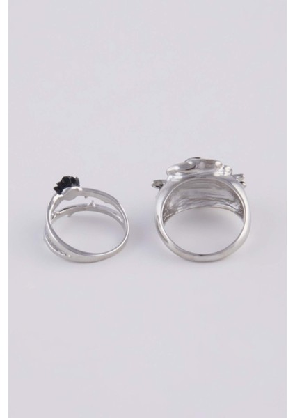 Kadın Gül Detaylı 2'li Yüzük E3043AXNS fırsatları