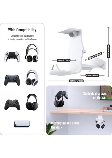 Kulaklık Için Stand Braketi Masa Altı Depolama Braketi Beyaz (Yurt Dışından) fırsatları