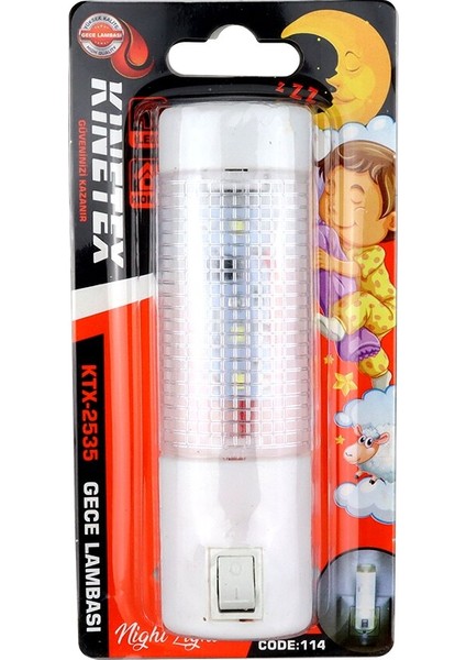 CODE-114 Silindir 0.1W Gece Lambası KT x -2535 (4738)