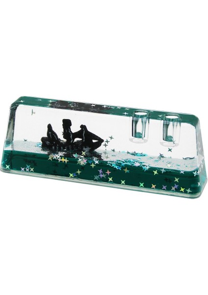 Kalemlikli Yeşil Su -Yıldızlı D.gen Mika Yüzen Batmayan Gemi Dekoratif Akvaryum 5 x 14 x 2.5-3.5 cm (4738)