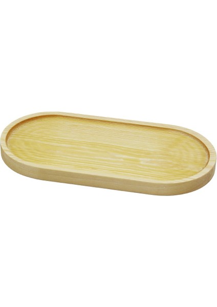 Oval Açık Renk=sade Ahşap Yağdanlık Altlık 25X12.5 cm