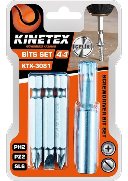 4pcs - Ph2-Pz2-Sl6 Bits Uç Set