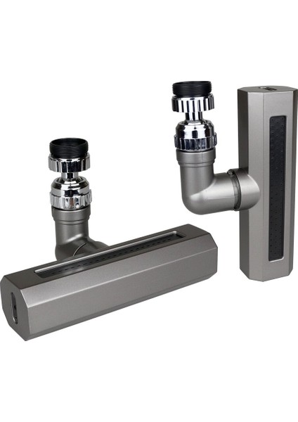Siyah Geniş 360 Derece Dönebilenoynar Başlık - 4 Mod Perlatör Şelale Musluk Ucu KTX-3288 (4886)
