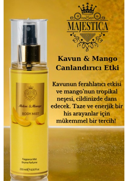 Kavun & Mango Vücut Spreyi 250ML, Tropikal Meyvelerin Ferahlatıcı Etkisi modelleri