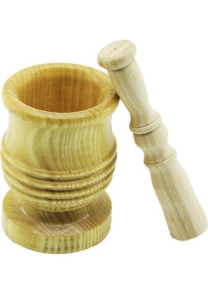 Büyük Boy Lüx Ahşap Havan Sarımsak Dövecek Ç: 8.3cm--D: 7cm--Y: 12cm Fileli Ambalaj