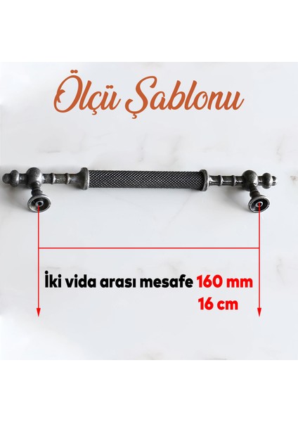Mobilya Mutfak Çekmece Dolap Dolabı Kulpları Eskitme Antik Gümüş Metal 160 mm fiyatları