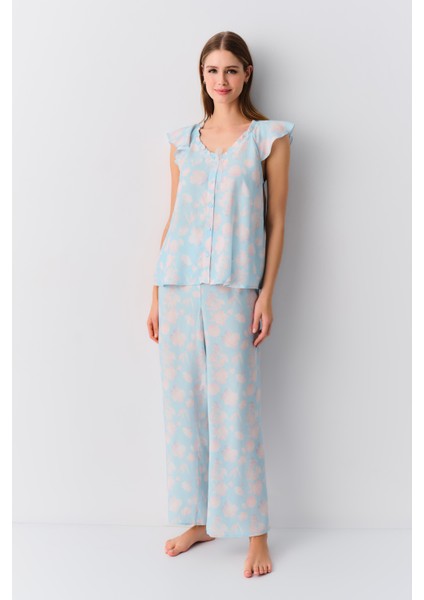 Shiny Askılı Maskülen Pijama Takımı