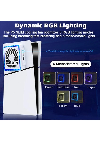 LED Işıklı Soğutma Fanı 2 USB Portlu Oyun Konsolu Soğutma Fanı (Yurt Dışından)