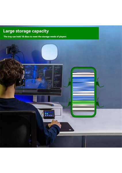 Çok Fonksiyonlu Disk Rafı Için Oyun Depolama Rafı Siyah-Yeşil (Yurt Dışından) fiyatları
