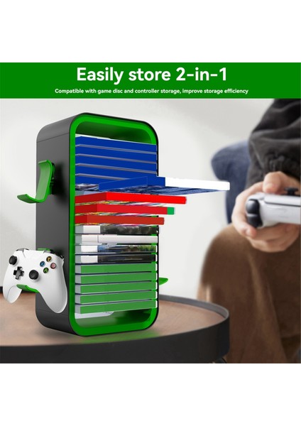 Çok Fonksiyonlu Disk Rafı Için Oyun Depolama Rafı Siyah-Yeşil (Yurt Dışından) fırsatları