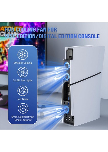 Ince Konsol Için Rgb Işık Soğutma Fanı 3 Fanlı USB 3.0 Portu (Yurt Dışından) fırsatları