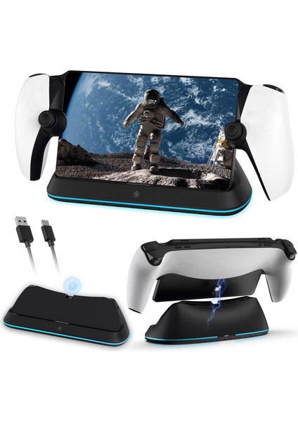 Taşınabilir Şarj Istasyonu 7 Rgb Işık Modu Konsol Şarj Standı B (Yurt Dışından) indirimleri